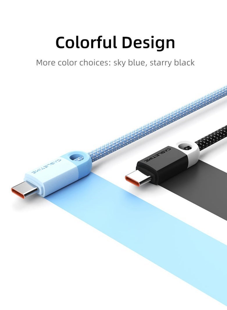 كابل تايم كابل USB-A إلى USB-C متوافق مع هواوي ميت 60 وهونر | أزرق - Image 2